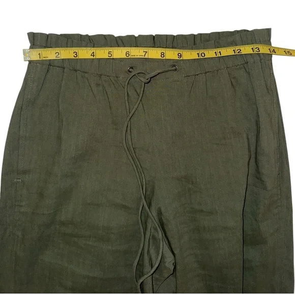 Theory Women’s Tralpin Linen Blend Pants Size 4 Deep Military Caliver - Picture 3 of 5